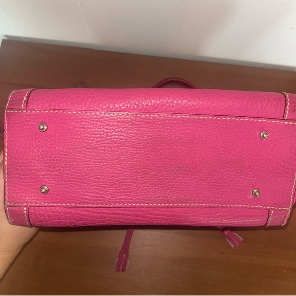 Dooney & Bourke Genuine Pink Pebble Grain Leather Purse Handbag w/ Tassel Detail - Picture 9 of 11